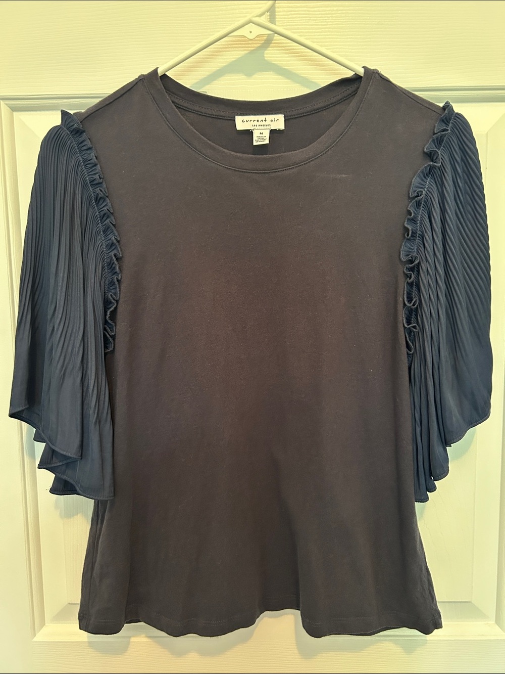 Current Air Pleated-Sleeve Top